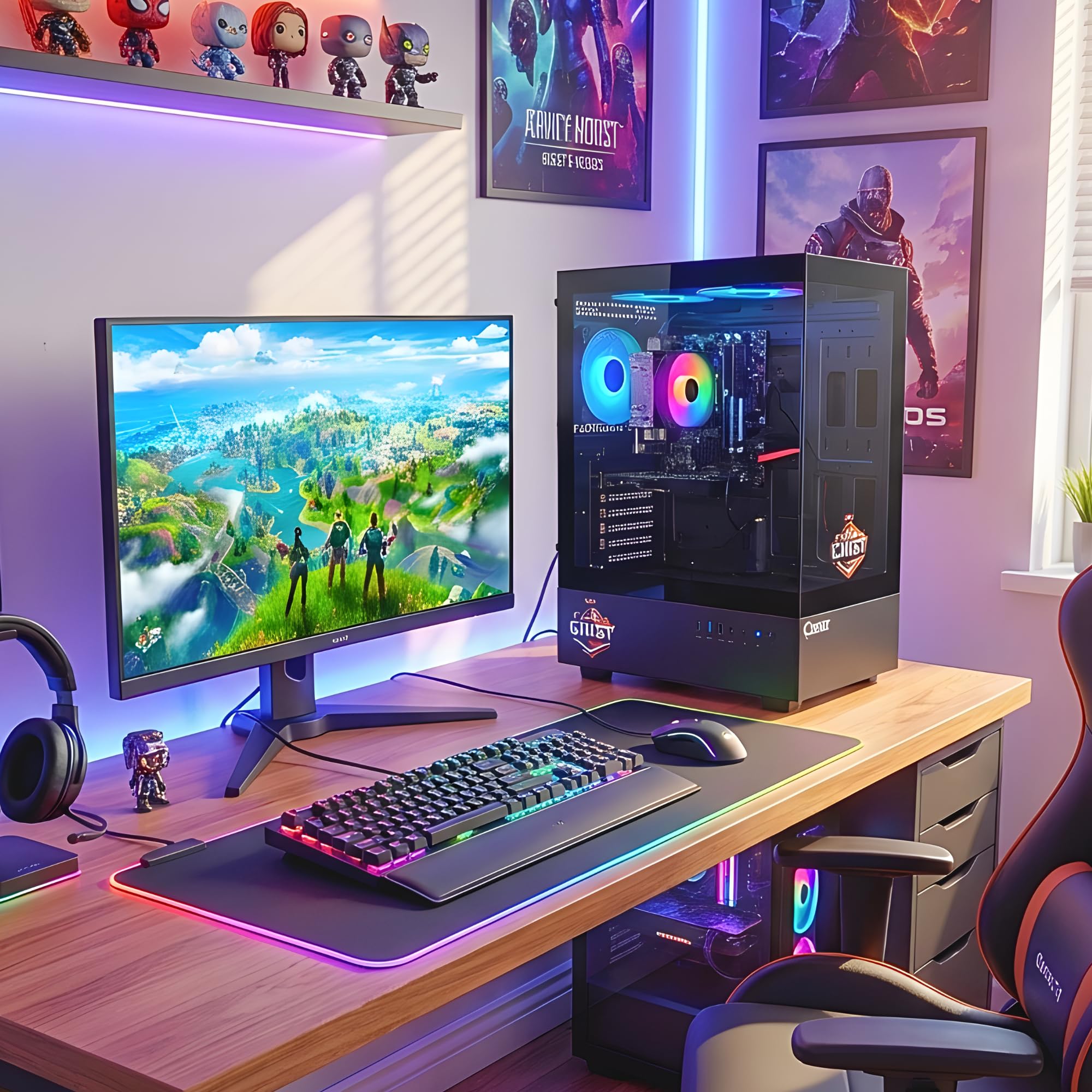 CHIST Gaming Desktop PC, Radeon RX 580 8G,Quad-Core i5 11400F up